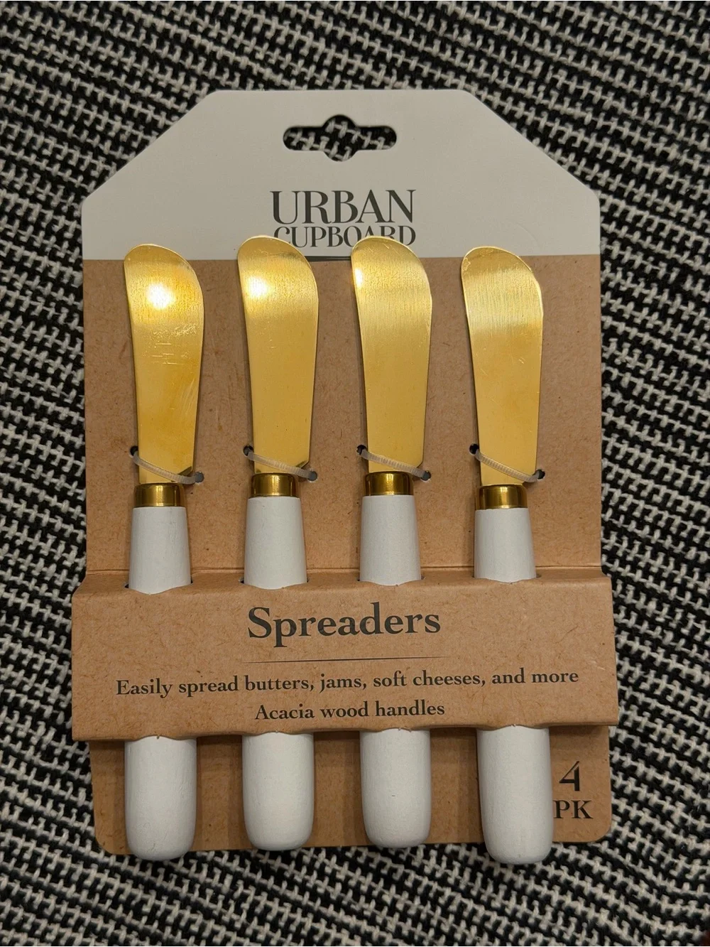 Urban Cupboard Gold & White Spreaders - Set of 4
